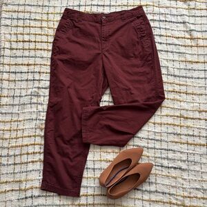 Old Navy Maroon/burgundy Chino Pants Sz L